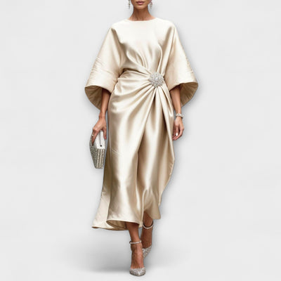 Luxe Shimmer Satin Long Dress