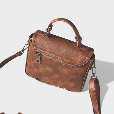 Carol - Vintage Satchel Bag with Antique Lock