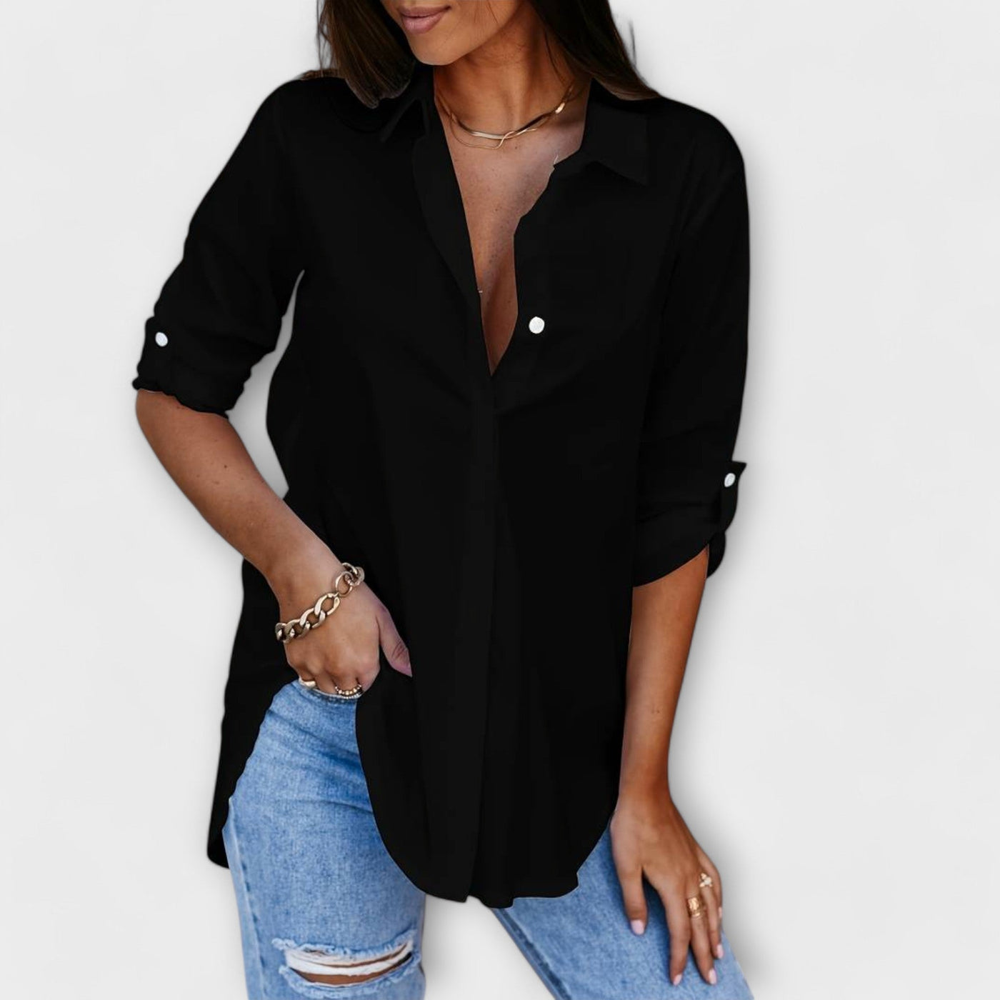 Jessica - relaxed blouse with V-neck
