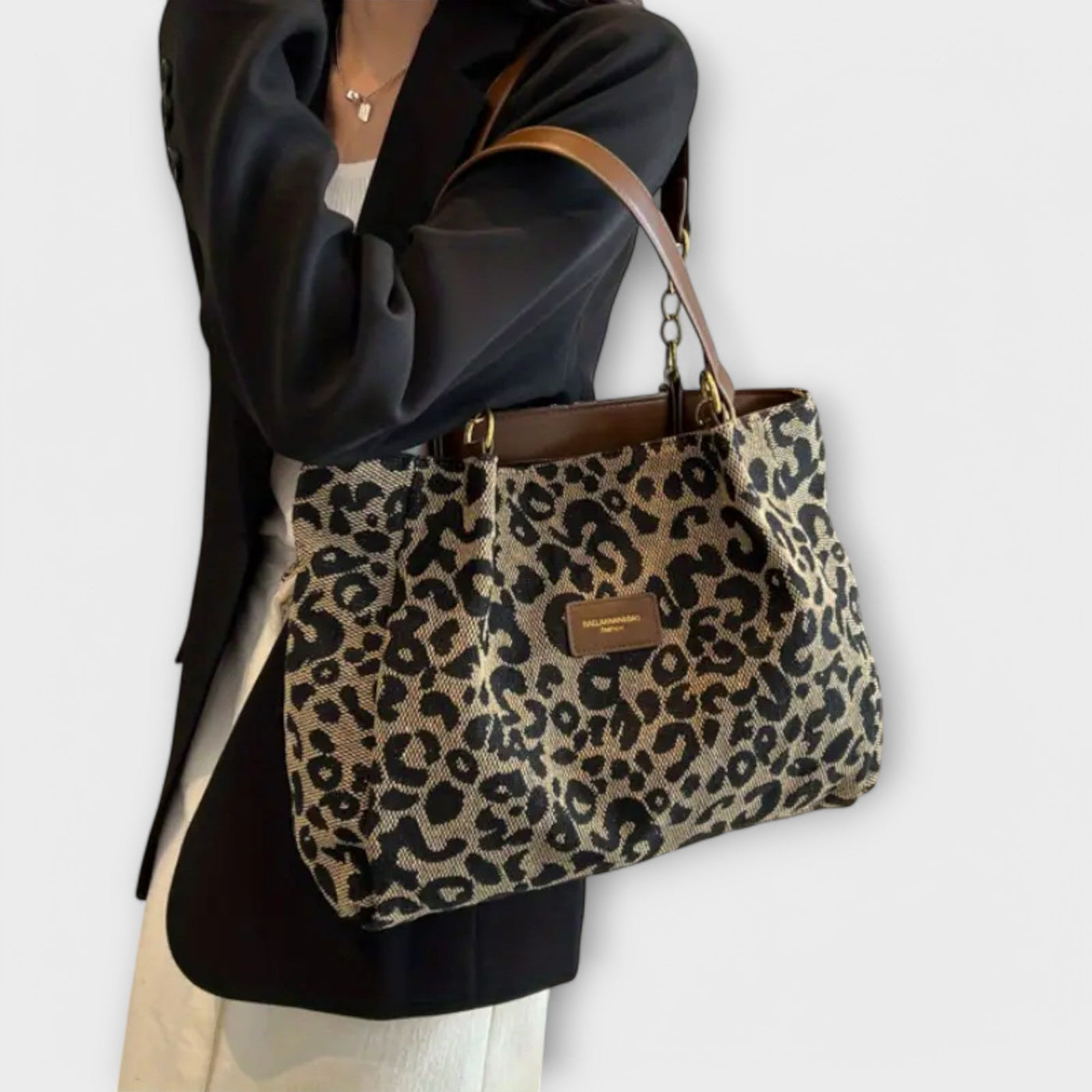 Rebecca - Leopard Print Canvas Tote