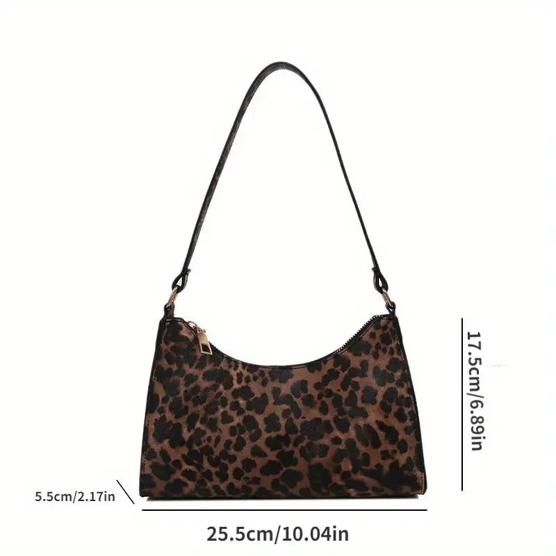 Margaret - Leopard Patterned Shoulder Bag in French Style