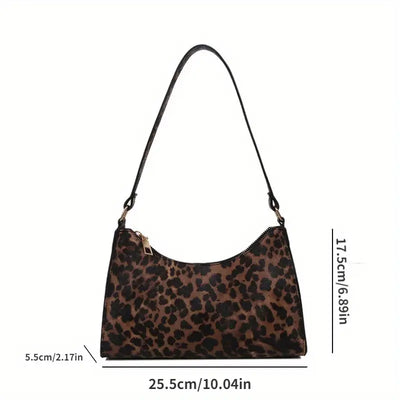 Margaret - Leopard Patterned Shoulder Bag in French Style