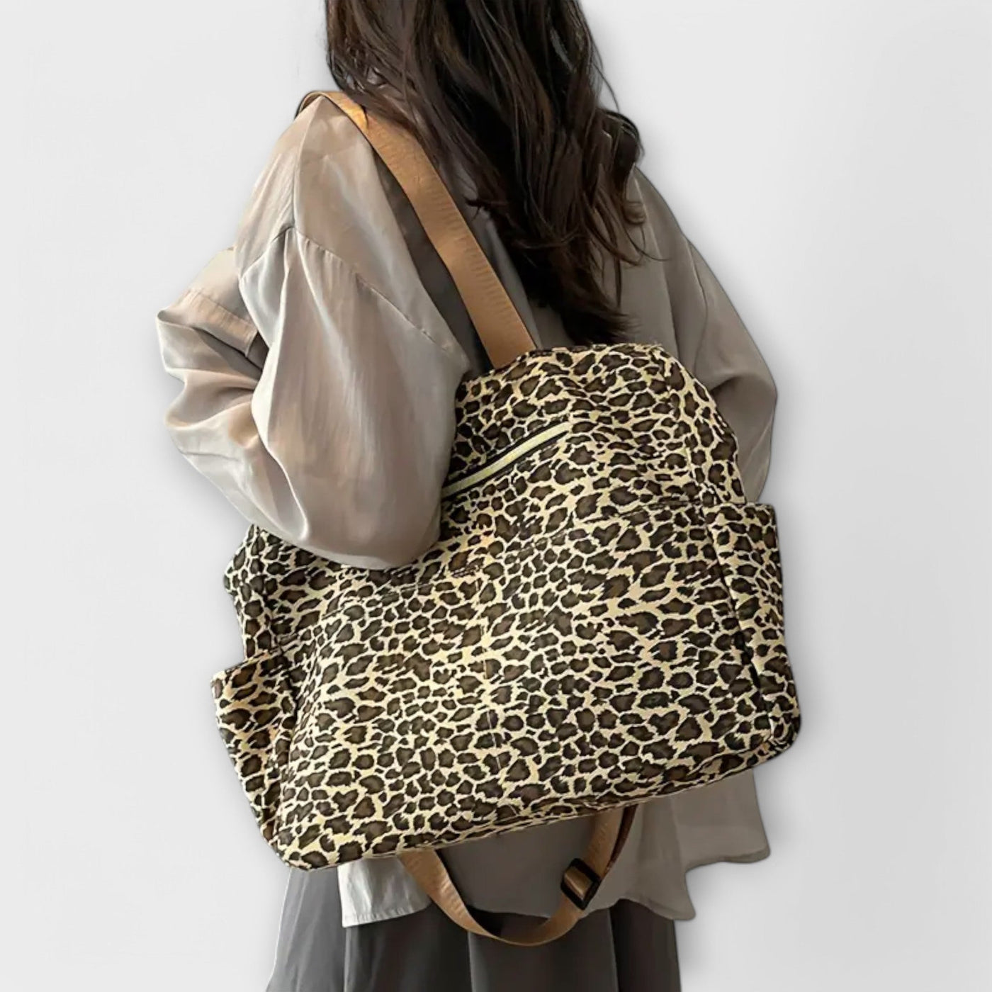 Leopard Pattern Canvas Crossbody Bag