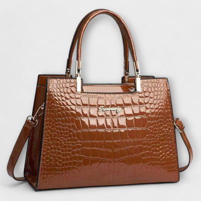 Janice - Glossy Crocodile Pattern Handbag