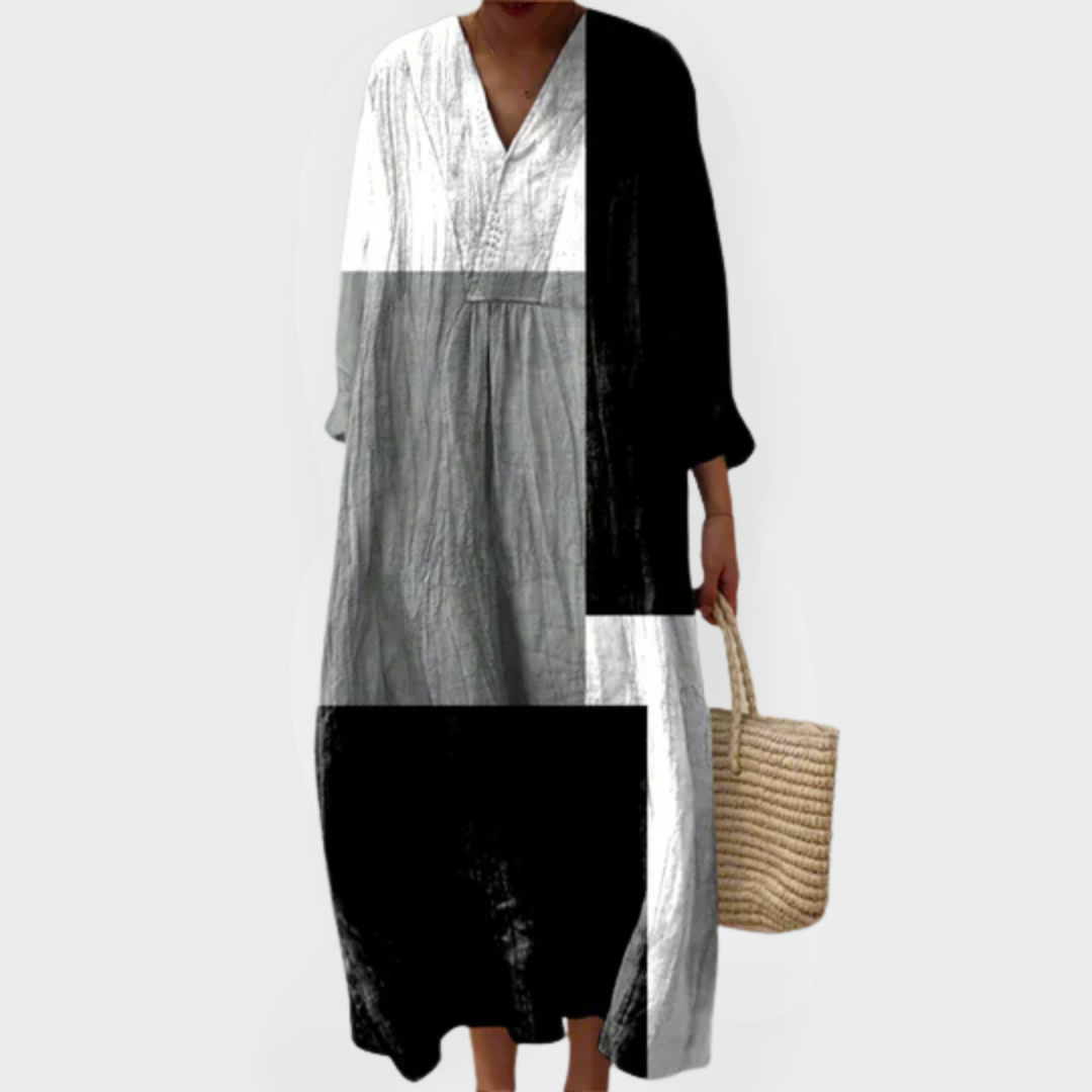 Colette | Abstract Patchwork Maxi Dress