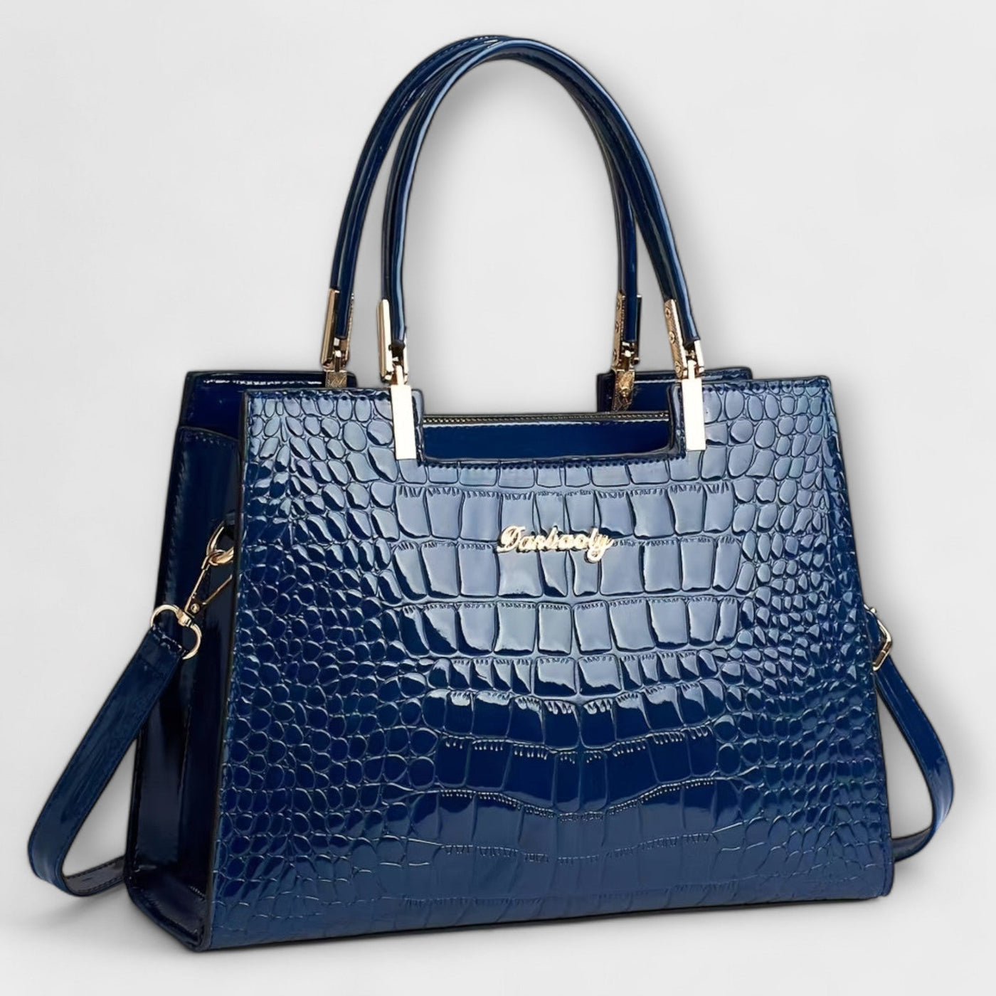 Janice - Glossy Crocodile Pattern Handbag