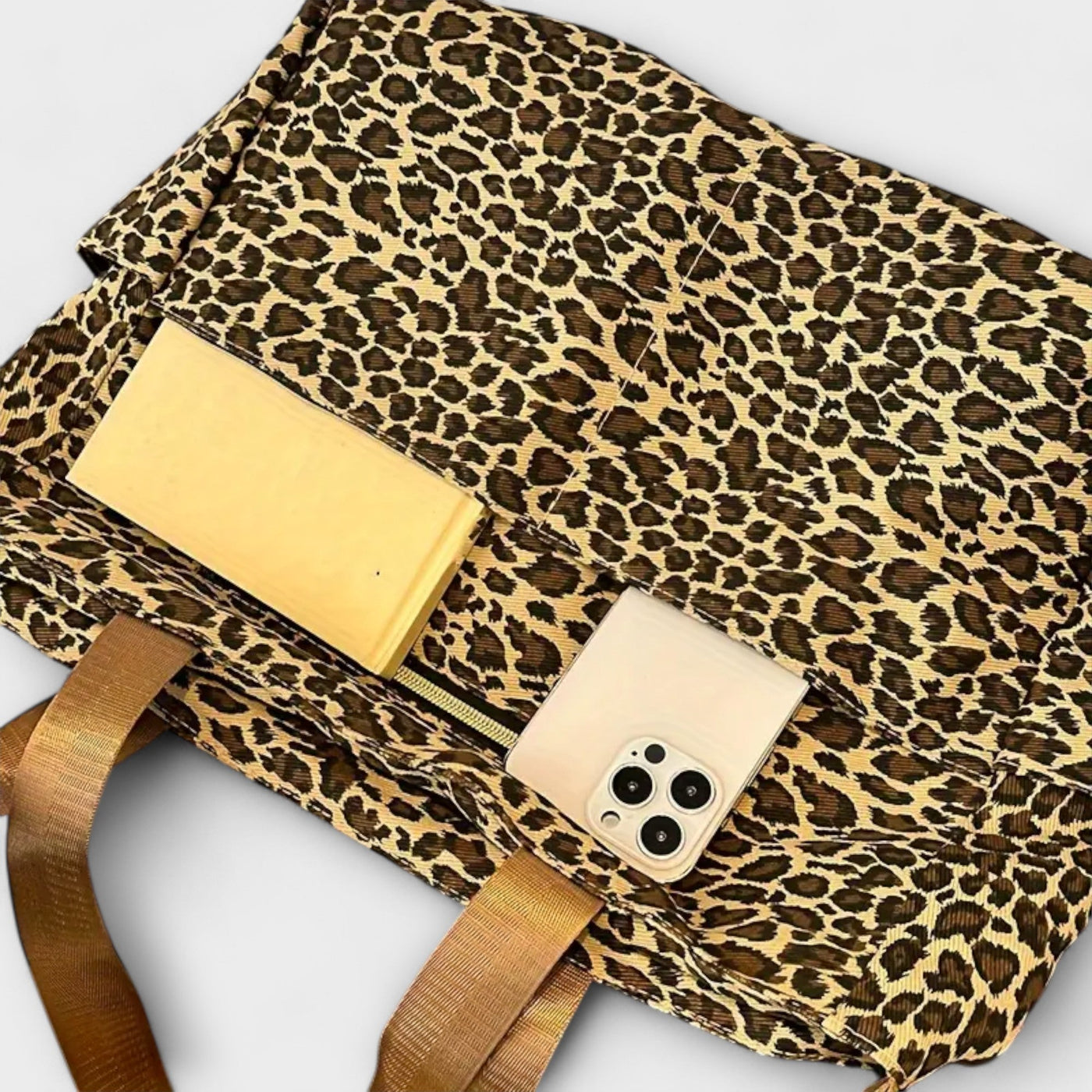 Leopard Pattern Canvas Crossbody Bag