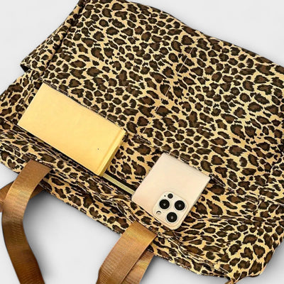 Leopard Pattern Canvas Crossbody Bag