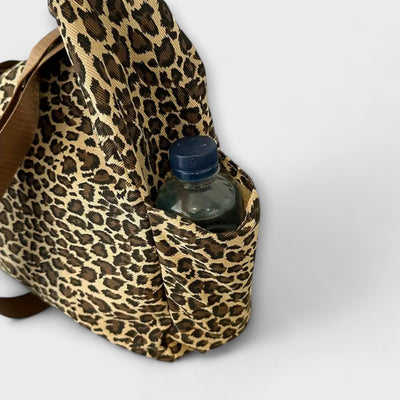 Leopard Pattern Canvas Crossbody Bag