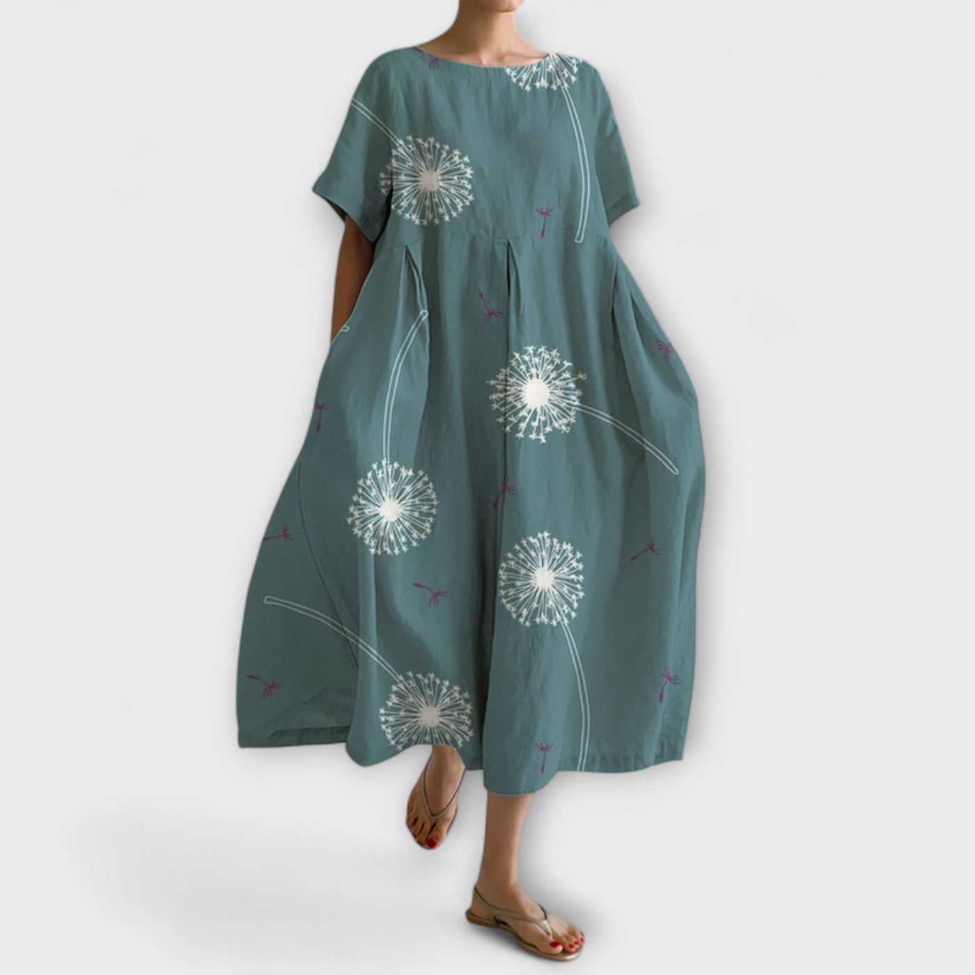 GABRIELLA - Dandelion Print Maxi Summer Dress