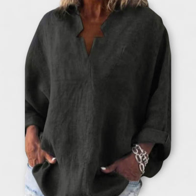 Rikarda – Elegant women's blouse with V-neck
