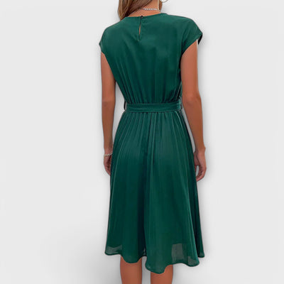 Claire - Short Sleeve, Pleated, Casual Midi Dress