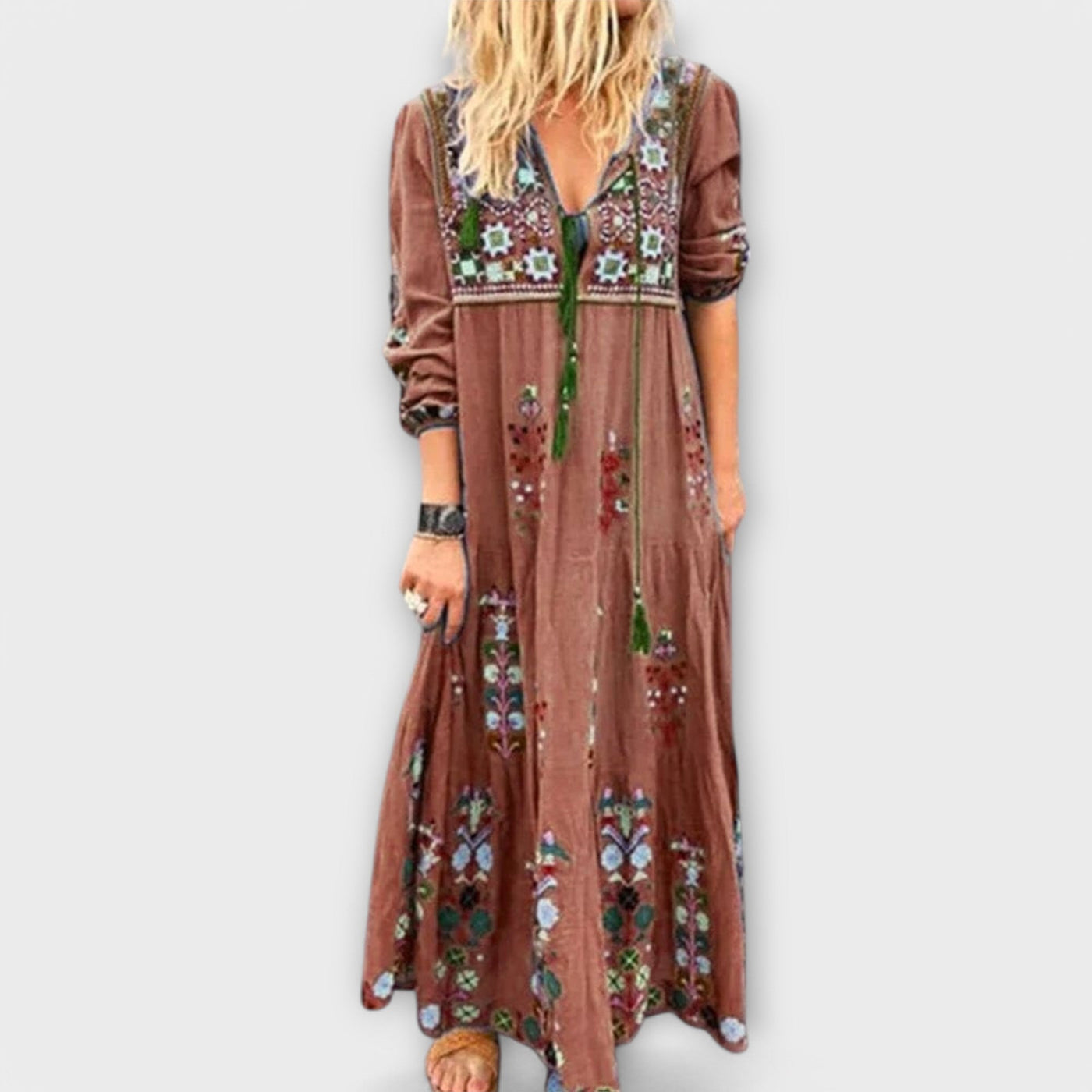 Vivi - Beautiful Boho Linen Maxi Dress