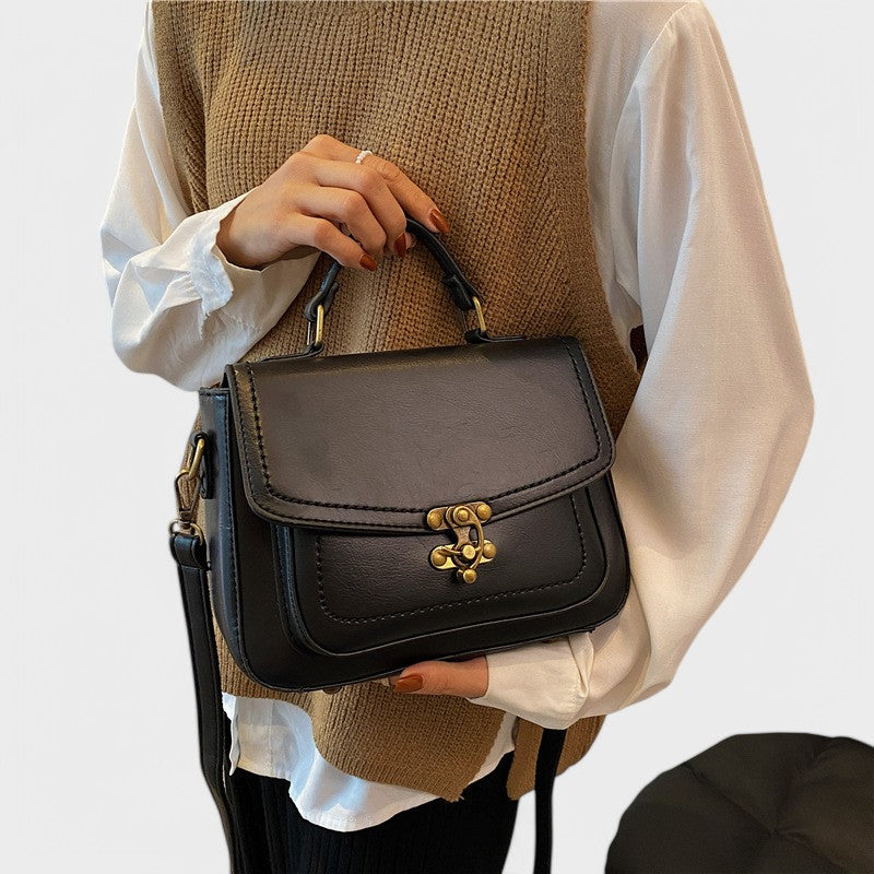 Carol - Vintage Satchel Bag with Antique Lock
