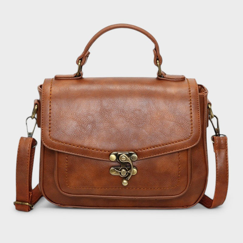 Carol - Vintage Satchel Bag with Antique Lock