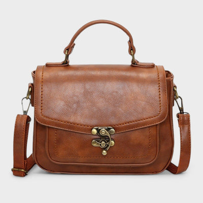 Carol - Vintage Satchel Bag with Antique Lock