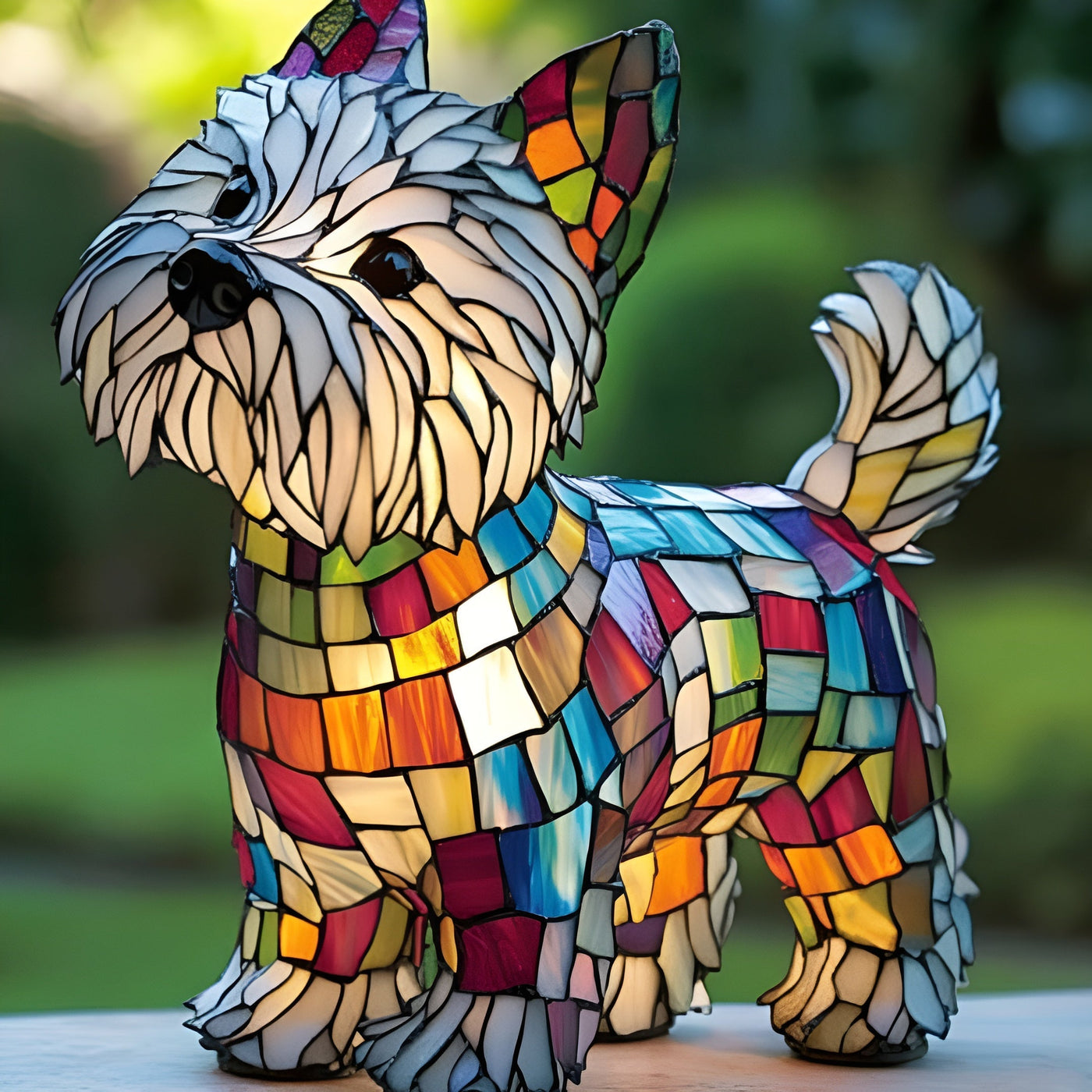 Max | Colorful Glass Dog Lamp