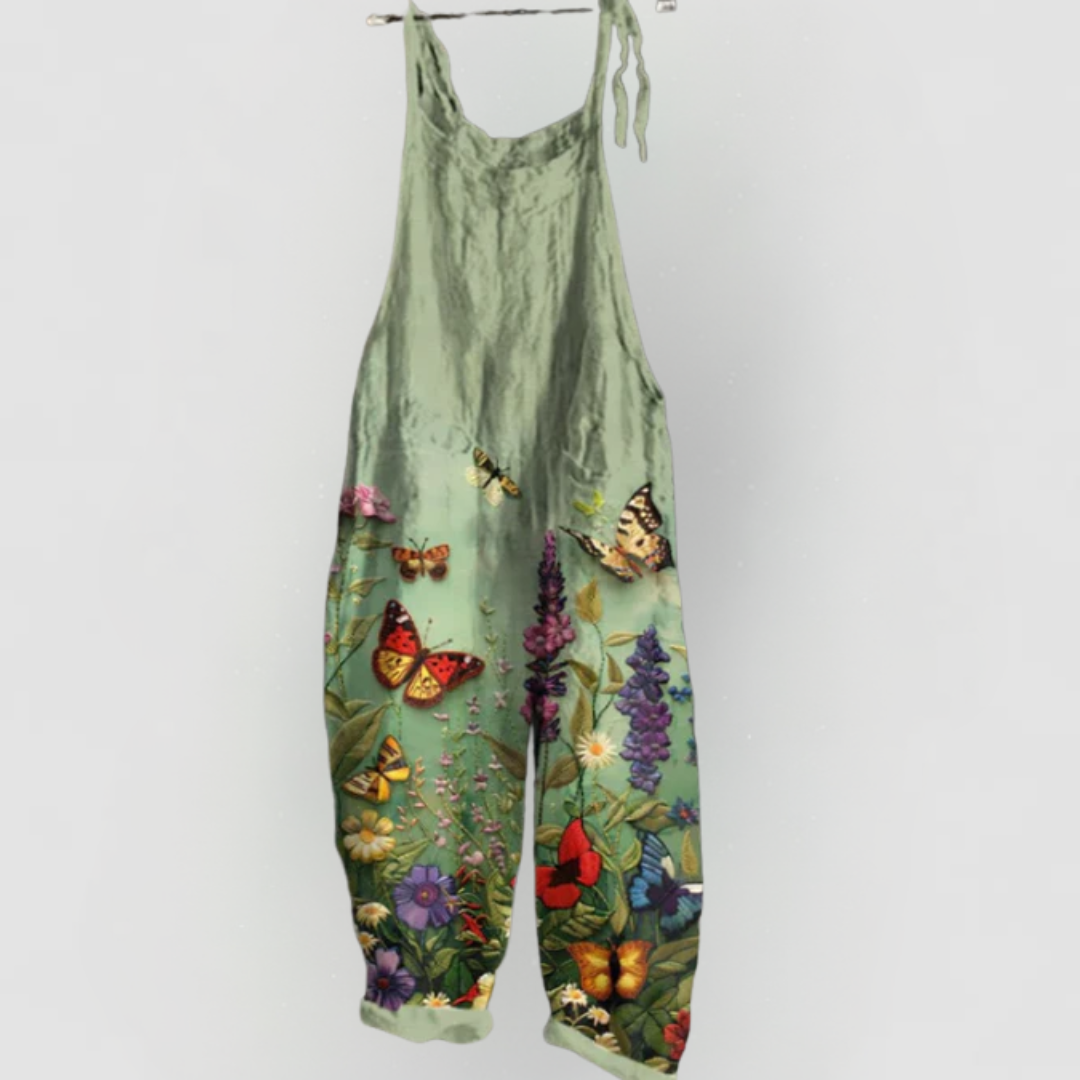 Christine - Floral Butterfly Overalls for Women
