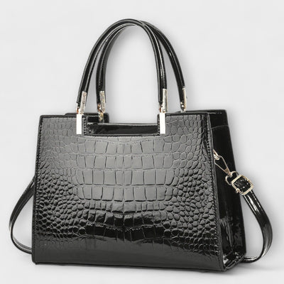 Janice - Glossy Crocodile Pattern Handbag
