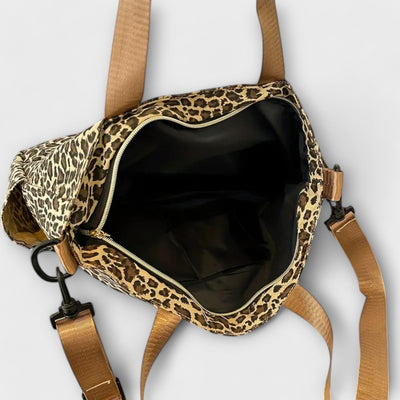 Leopard Pattern Canvas Crossbody Bag