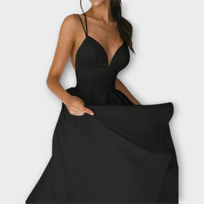 Ailana - Women's Dress with Deep V-Neck