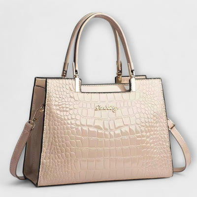 Janice - Glossy Crocodile Pattern Handbag