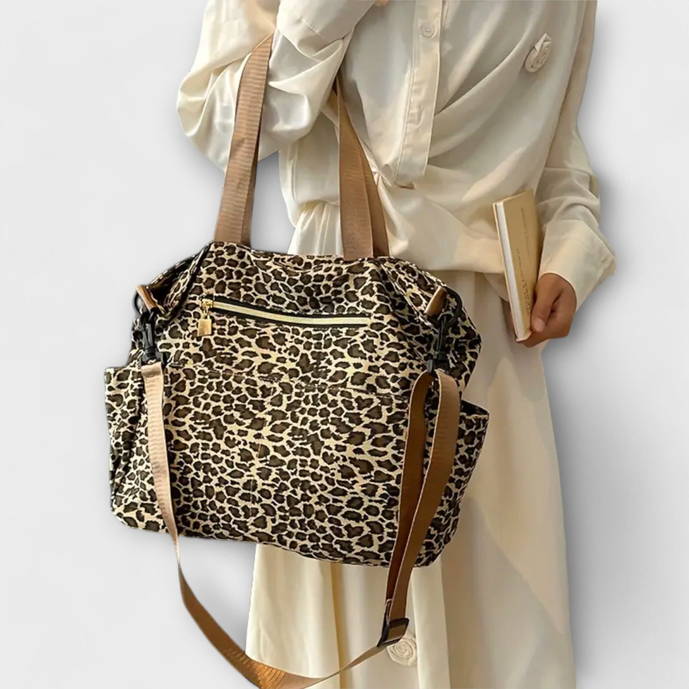 Leopard Pattern Canvas Crossbody Bag