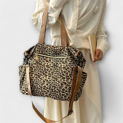 Leopard Pattern Canvas Crossbody Bag