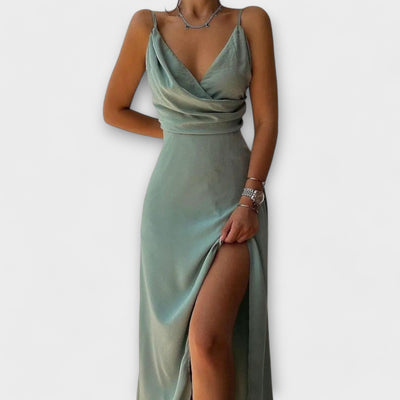 Maxi Dress with Tropical Pattern
