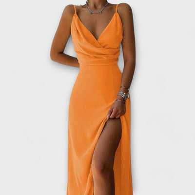 Maxi Dress with Tropical Pattern