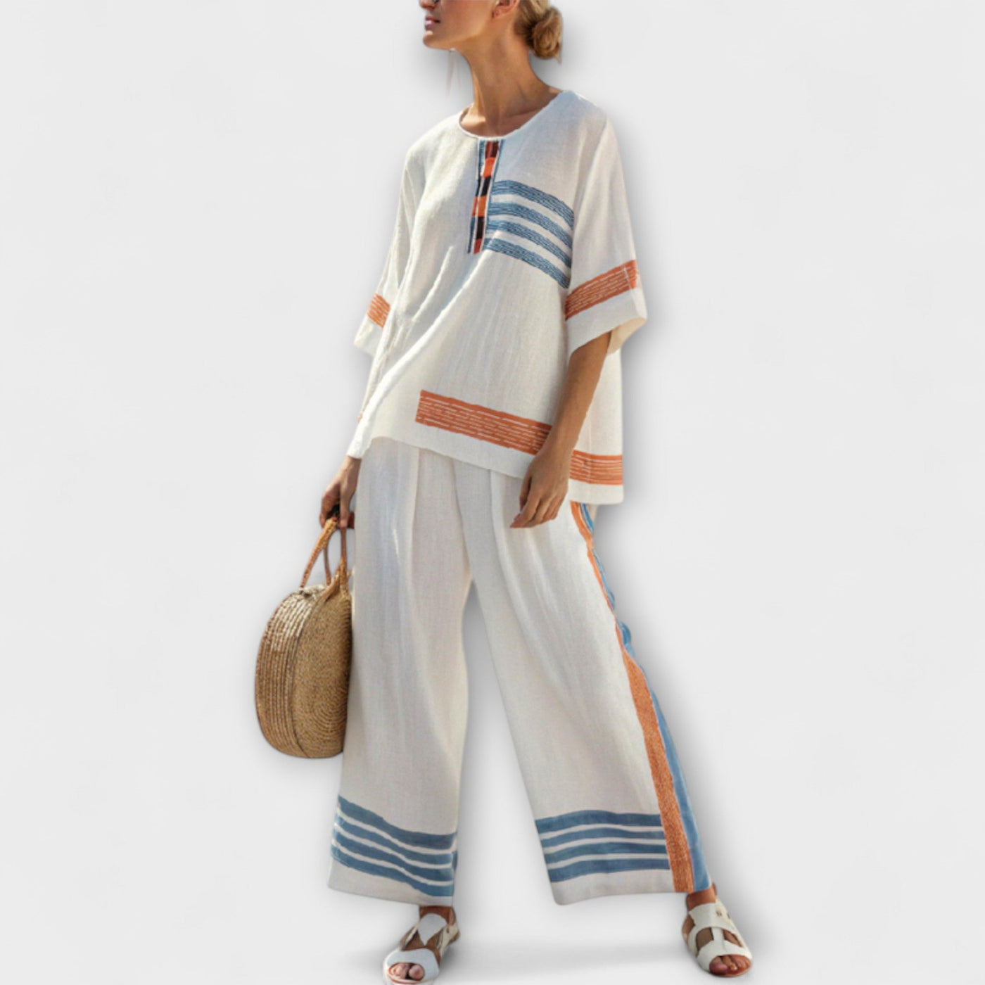 Lydia - White Ethnic Daisy Set