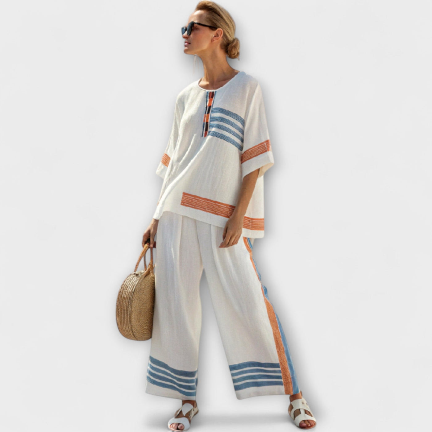 Lydia - White Ethnic Daisy Set