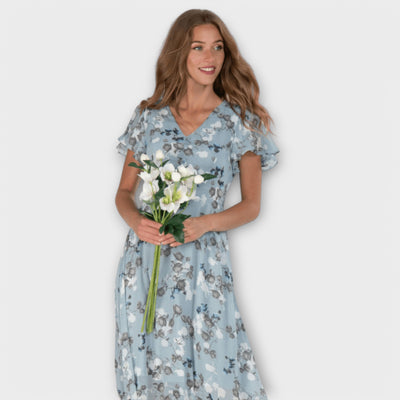 Jasmina | Soft Floral V-Neck Dress