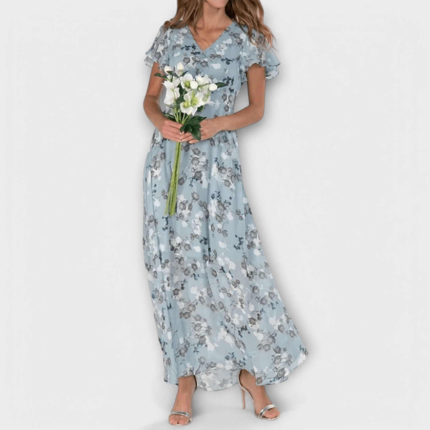 Jasmina | Soft Floral V-Neck Dress